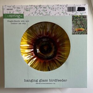 💕HP💕NIB! The Spring Shop Sunflower Glass hanging birdfeeder
